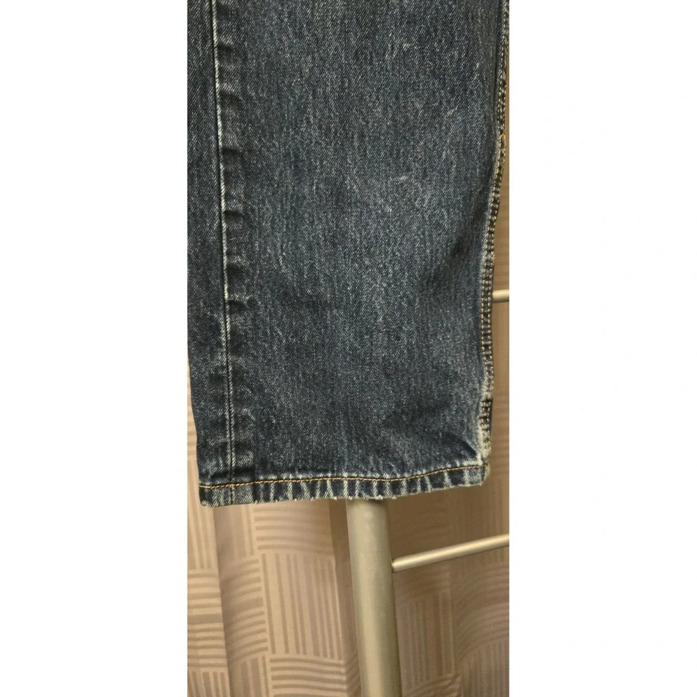 Levis 505 Mens Blue Jeans Dark Wash Denim Straight Pants 38x30 (Fits 36x28) Flaw